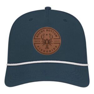 Hat: Dark Blue, White Rope